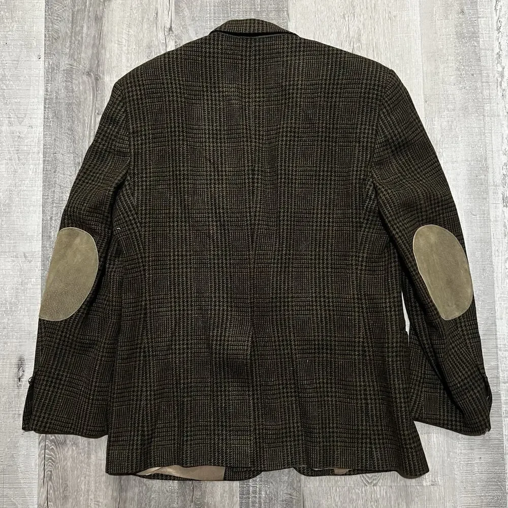 VTG Orvis Glen Plaid Wool Houndstooth USA Sportsman Shooting Blazer Jacket 42R